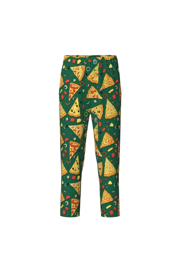 Pizza Print Teenagers' Pajama Pants Long Sleep Pants Soft Elastic Waist Pajama Bottoms Elastic waist with 2 Pockets 5-16 Years-XS(5-6)