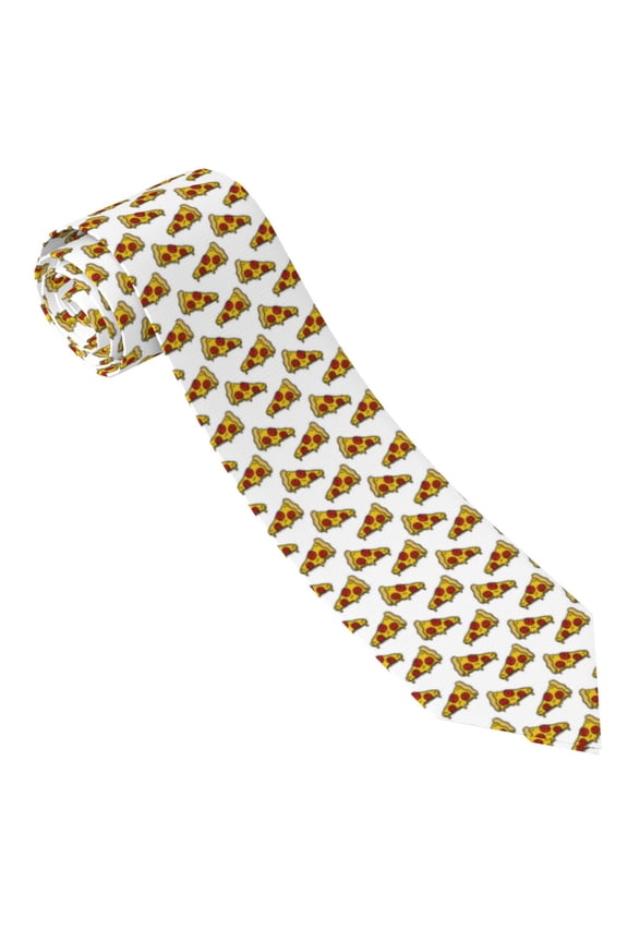 Pizza Print Tie For Men Necktie Woven Jacquard Neck Ties,Classic Men's Tie