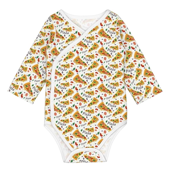 Xecao Pizza Slices Print Baby unisex-baby Cotton Long-sleeve Bodysuits-3 Months