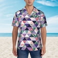 thumbnail image 1 of Xecao Plaid Flamingo print Hawaiian shirt - a stylish short-sleeve button-down for men, perfect for casual beach and tropical outings., 1 of 9