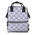 thumbnail image 1 of Xecao Plaid Flowers print Large Capacity Nappy Bag is a multi-functional waterproof travel backpack, perfect as a nursing bag or mummy backpack for women, 1 of 6