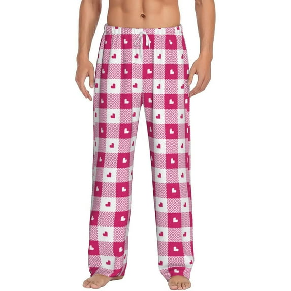 Xecao Plaid Heart Men's Straight Lounge Pajama Pants: The Ultimate in Comfortable Sleepwear