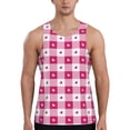 thumbnail image 1 of Xecao Plaid Heart Men's Tank Top Workout Quick Dry Sleeveless Gym Jogging Muscle Shirts Summer Swim Beach Tops, 1 of 9