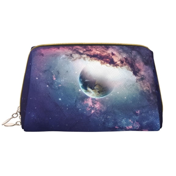 Xecao Planets Stars And Galaxies Print Fashion Makeup PVC Bag Large Capacity Travel Cosmetic Bag for Women Organizer Toiletry Clutch