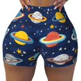 thumbnail image 1 of Xecao Planets and Stars Print Workout Shorts for Women Soft Smooth Gym Yoga Scrunch Active Tennis Workout Running Shorts, 1 of 9