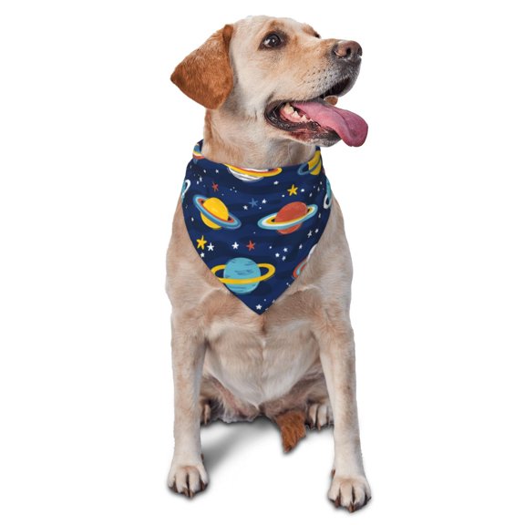 Xecao Planets and Stars for Pet Bandana - A Stylish Triangle Accessory for Small to Large Dogs, Puppies, and Cats