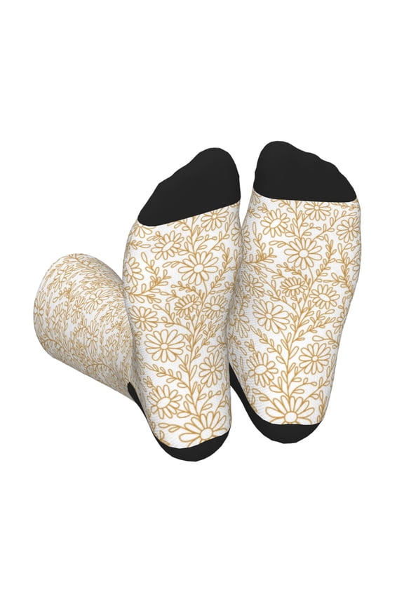 Plant Print Crew Socks for Men and Women, Men's Soft Moisture-wicking Sock