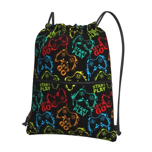 Xecao Play Game Start for Drawstring Bags,Pull String Backpack Bags,String Bag Sackpack