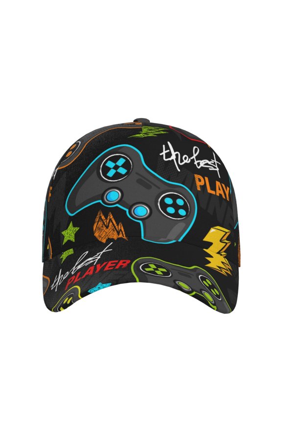 Play Game3 for Baseball Cap: Unisex, crafted from classic polyester twill fabric, featuring a soft unconstructed design