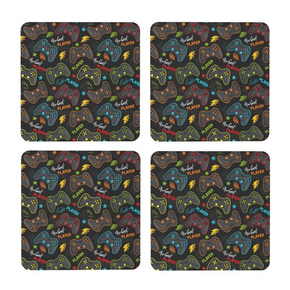 Xecao Play Game3 for MDF Cork Coaster 4 Pcs,Drink Coasters,Suit for House Warming Gifts New Home ,Coffee Table Decor-Square