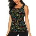 thumbnail image 1 of Xecao Play Game3 print women's scoop neck, loose-fit workout tank tops for the gym., 1 of 9