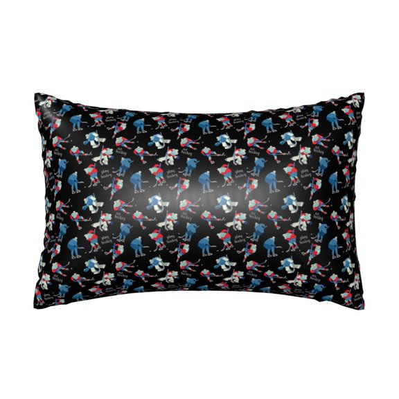 Xecao Play Hockey Pattern Satin Pillowcases for Hair and Skin, Luxurious and Silky Pillow Cases with Envelope Closure, 20x30 Inches