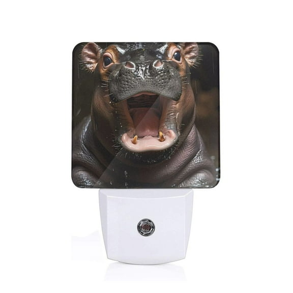 Xecao Playful Baby Hippo Splash for Night Light - a Wall-mounted LED Fixture with A Dusk-to-dawn Sensor, Ideal for Bedrooms, Bathrooms, Hallways, and Kitchens-US
