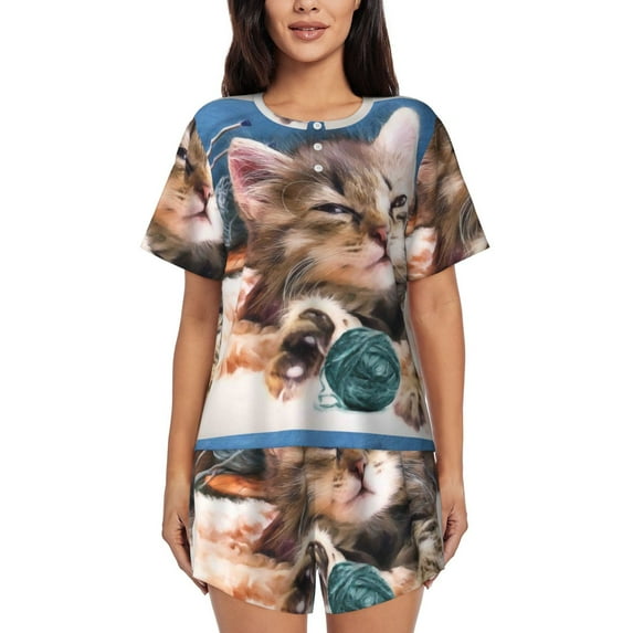Xecao Playful Cat print Swimsuit for women, Summer-ready, sporty style.Quick-dry fabric. Many sizes & colors.