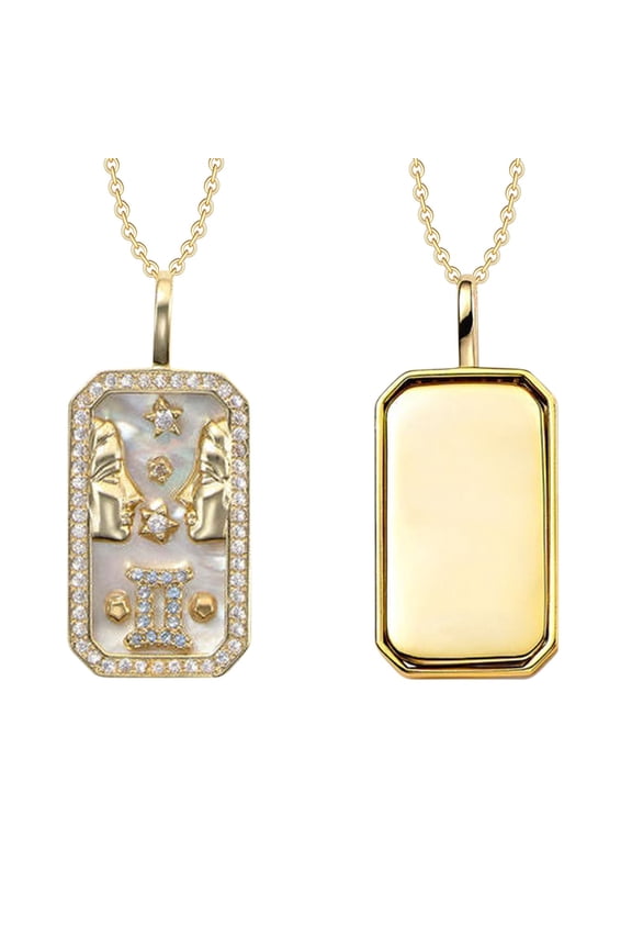 Zodiac Necklace 12 Constellations, Gold Plated Diamond and Birthstone Pendant Jewelry for Women Birthday Anniversary Valentine’s Day Holiday Gift