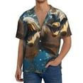 thumbnail image 1 of Xecao Playful Dolphins Underwater Men's Casual Short-sleeved Shirt, a button-up collared shirt with a pocket-XX-Large, 1 of 5