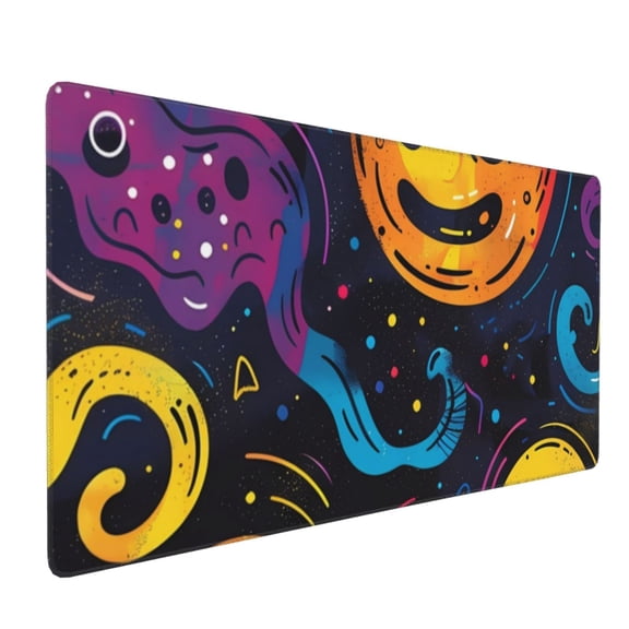 Xecao Playful Ghosts Night Sky Print Large Mouse Pad, 16x35.5in Mousepad, Professional Non-Slip Rubber Base Big Mouse Pad, Mouse Pad for Gaming & Office Full Desk Mouse Pad