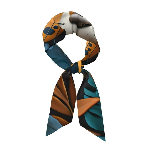 Xecao Playful Leopard Art Pattern Large Satin Head Scarf - Satin Hair Scarves Silk Bandana Scarf Headscarf Silk Feeling Scarf for Women