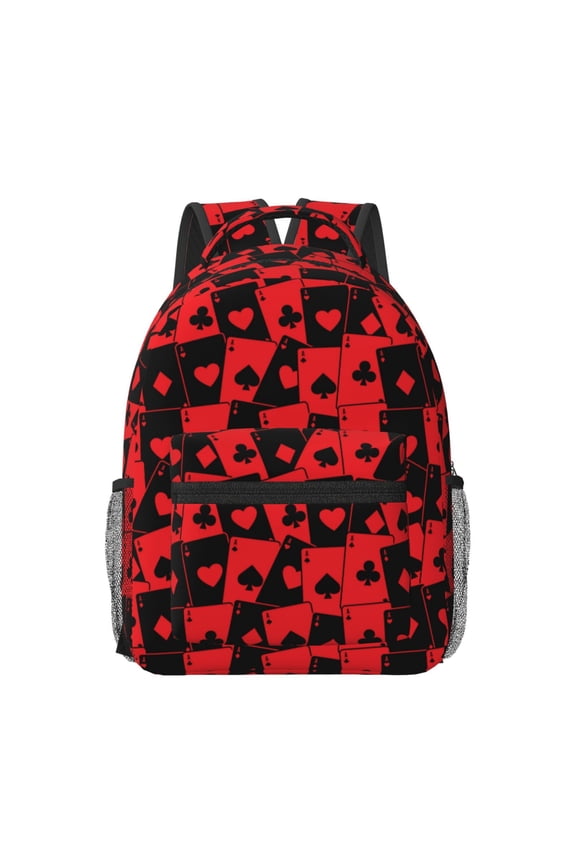 Playing Cards Travel Backpack: A spacious, stylish computer backpack ideal for men and women, perfect for college, school, or daily travels