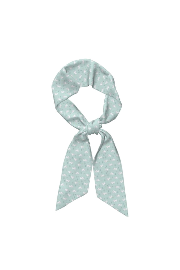 Playing Rabbit Pattern Large Satin Head Scarf - Satin Hair Scarves Silk Bandana Scarf Headscarf Silk Feeling Scarf for Women