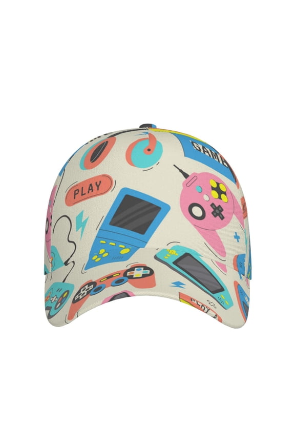 Playing Video Games for Baseball Cap: Unisex, crafted from classic polyester twill fabric, featuring a soft unconstructed design