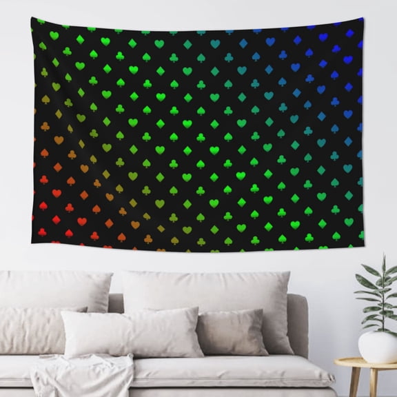 Xecao Poker Shapes Print Tapestry, Wall Hanging Room Funny Decor, Backdrop Room Decor for Bedroom Living Room dormitory