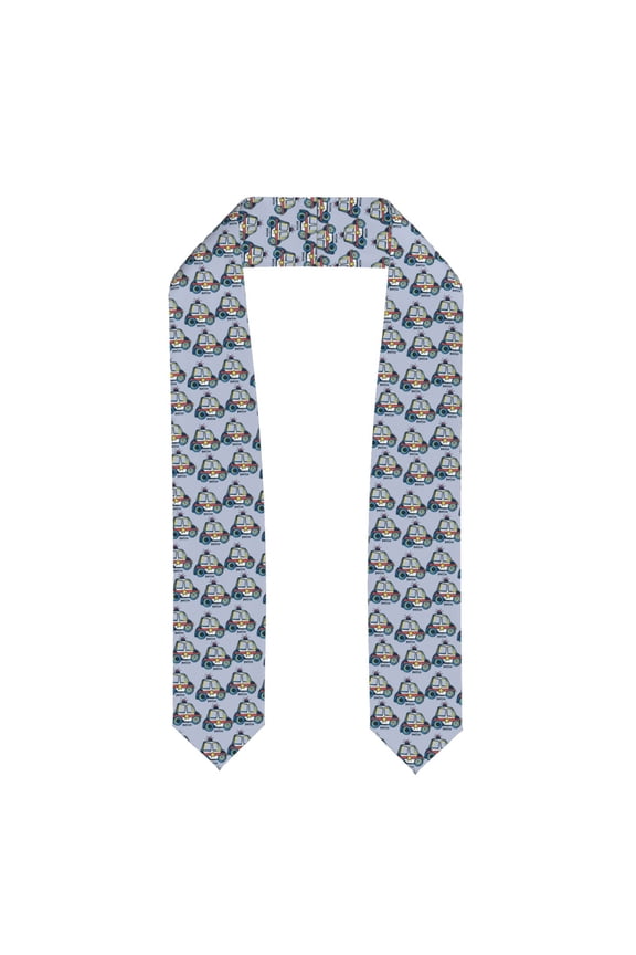 Police Car Print Graduation Shawl Stole Honor Stole Adult 72" Academic Commencements