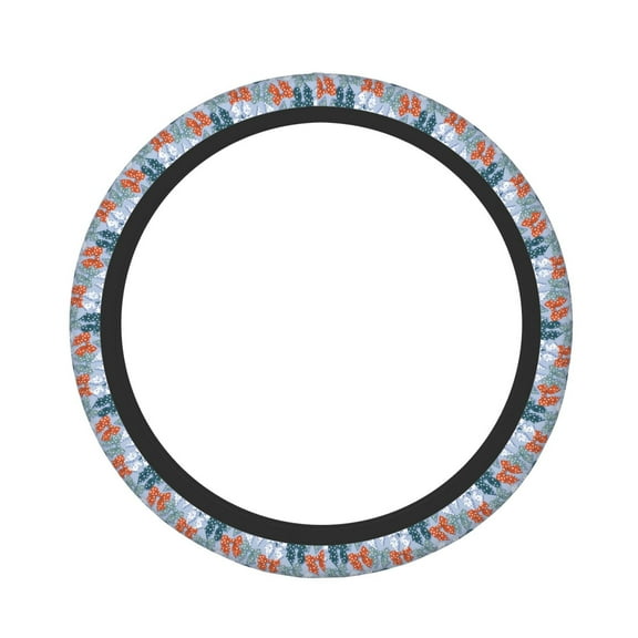 Xecao Polka dot bow Pattern Stretch Elastic Steering Wheel Cover, Fits All Vehicles, 15-Inch Diameter