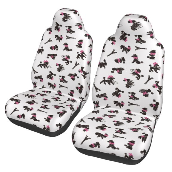 Xecao Poodle Dog Print Car Seat Cover in That Fits Most Cars, Vans, SUVs, and Trucks.