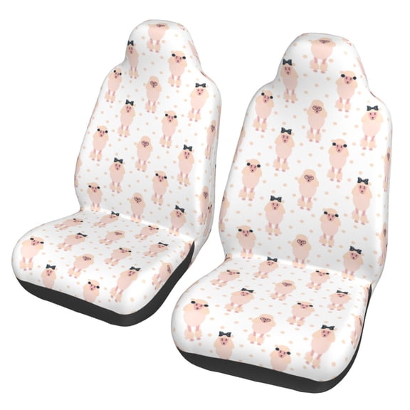 Xecao Poodle Dog Print Car Seat Cover in That Fits Most Cars, Vans, SUVs, and Trucks.