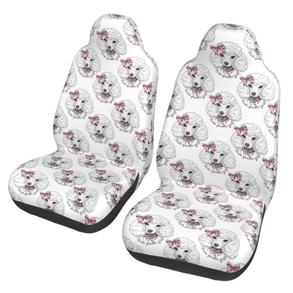Xecao Poodle Dog Print Car Seat Cover in That Fits Most Cars, Vans, SUVs, and Trucks.