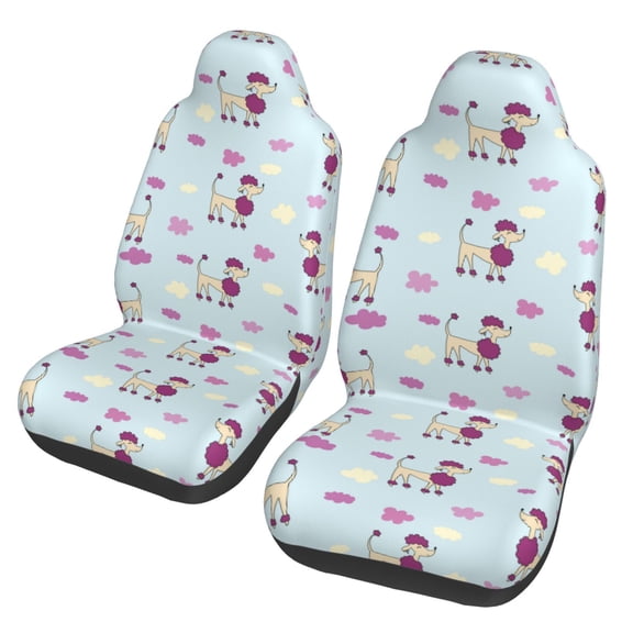 Xecao Poodle Dog Print Car Seat Cover in That Fits Most Cars, Vans, SUVs, and Trucks.