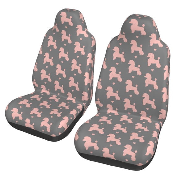 Xecao Poodle Dog Print Car Seat Cover in That Fits Most Cars, Vans, SUVs, and Trucks.