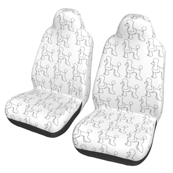 Xecao Poodle Dog Print Car Seat Cover in That Fits Most Cars, Vans, SUVs, and Trucks.
