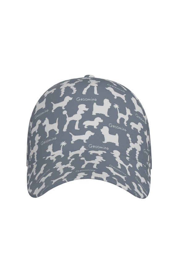 Poodle Dog for Baseball Cap: Unisex, crafted from classic polyester twill fabric, featuring a soft unconstructed design