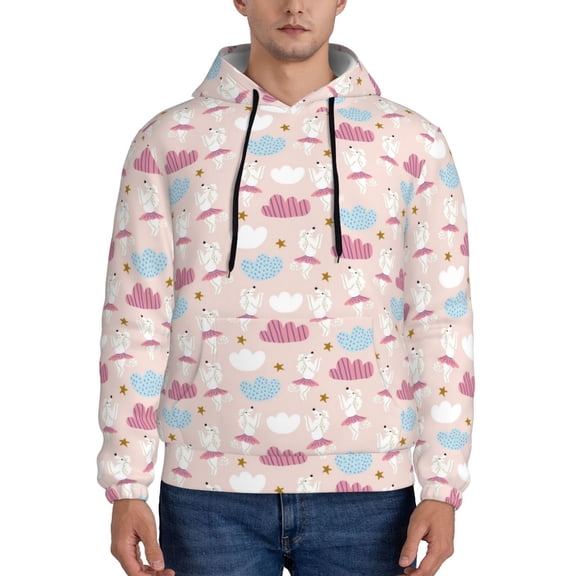 Xecao Poodle In Ballet Skirts Dancing Pattern Men's Adult Pullover Hoodie,Hooded Sweatshirt-Large