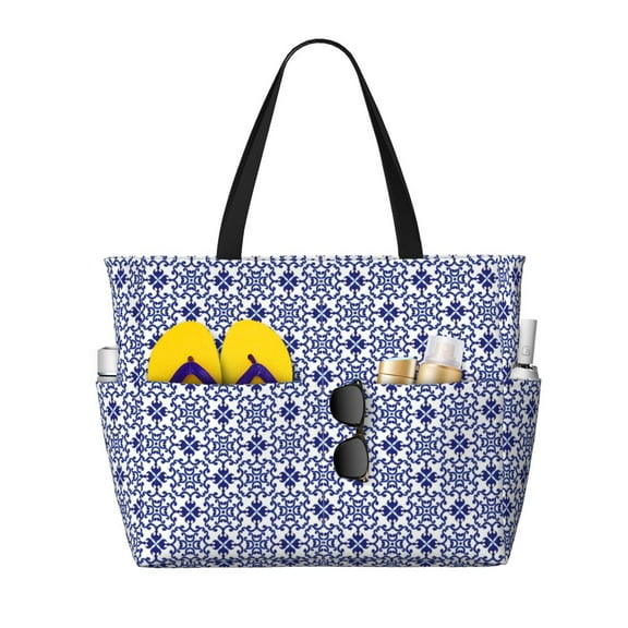 Xecao Porcelain Chinaware for versatile beach bag for women includes zipper pockets and waterproof material, ideal for vacations and adventures.