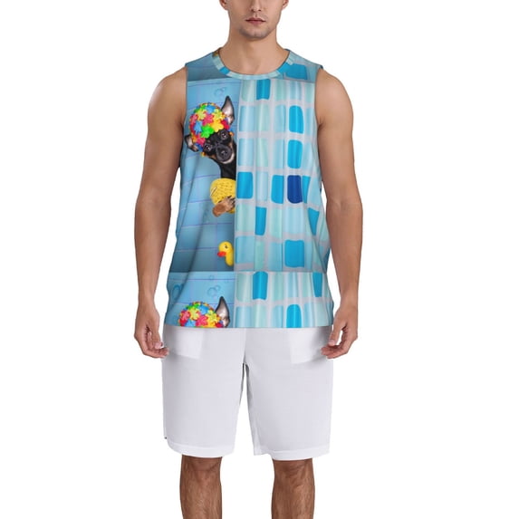 Xecao Prague Ratter Dog in Bathtub print basketball shirt for both men and women, a unisex basketball jersey perfect for theme parties-XX-Large