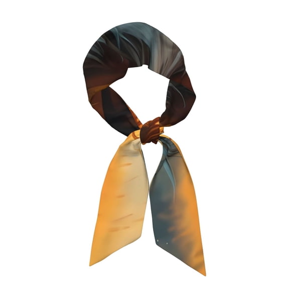 Xecao Prairie Meditating Lion Pattern Large Satin Head Scarf - Satin Hair Scarves Silk Bandana Scarf Headscarf Silk Feeling Scarf for Women