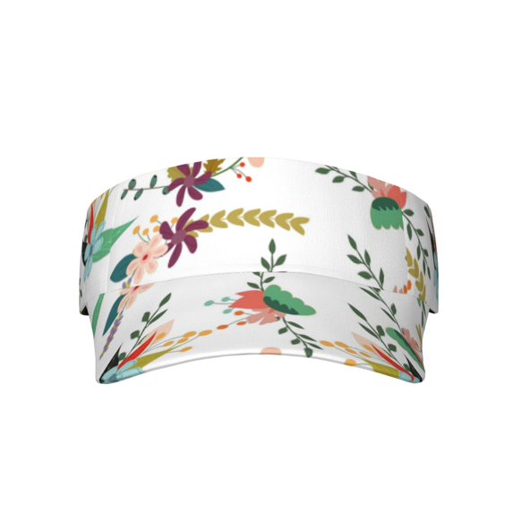 Xecao Pretty Floral With Leaves for Adult Sun Cap offers versatile sun protection with adjustable Velcro for a secure fit.