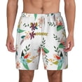 thumbnail image 1 of Xecao Pretty Floral With Leaves for Men's Swimming Trunks Swim Trunks Quick Dry Swim Shorts with Mesh Lining Funny Swimwear Bathing Suits, 1 of 1