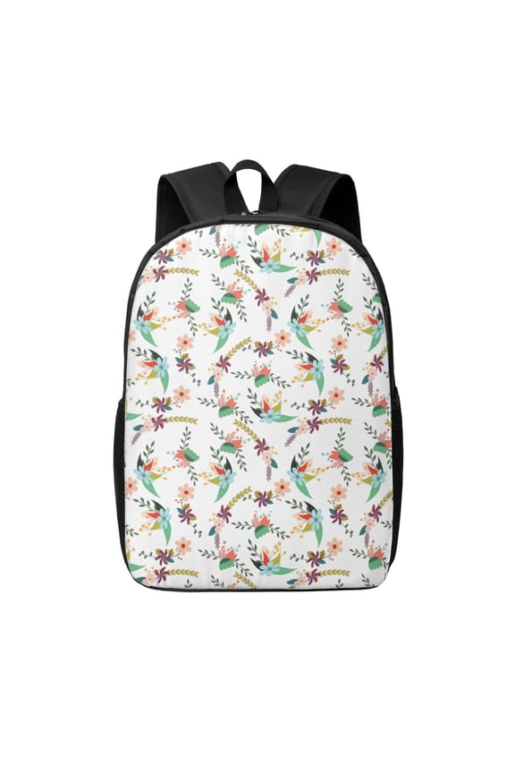 Pretty Floral With Leaves print Travel Backpack, Large Computer Backpack for Men Women, College School Rucksack Book Bag