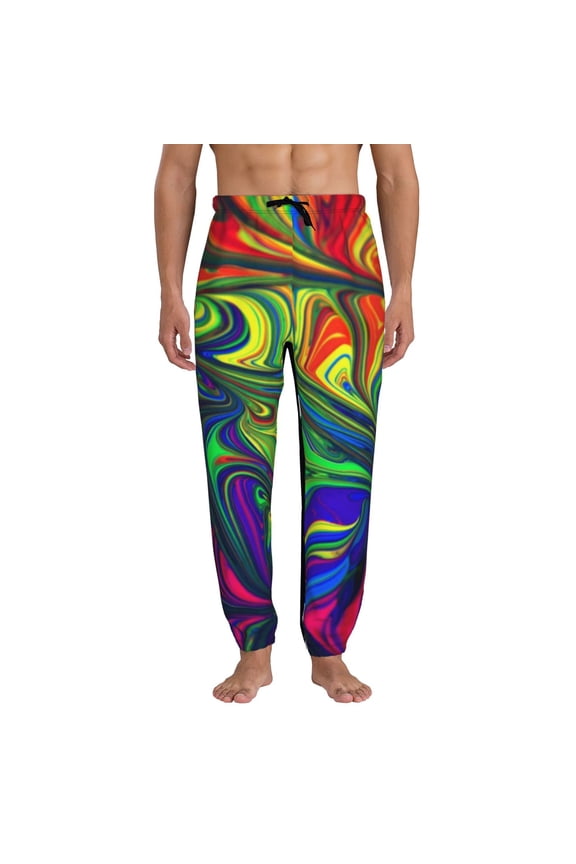Pride Rainbow Print Active Tech Joggers for Men, Mens Sweatpants Lounge Pants with Pockets-XX-Large