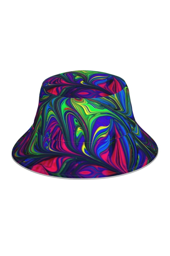 Pride Rainbow Print Men and Women Night Reflective Hat Runner Cap Visor Bucket Hat Boonie Cap