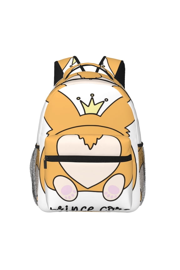 Prince Corgi Dog Backpack, a stylish and functional choice for both men and women, is the perfect basic bookbag for college, work, or travel