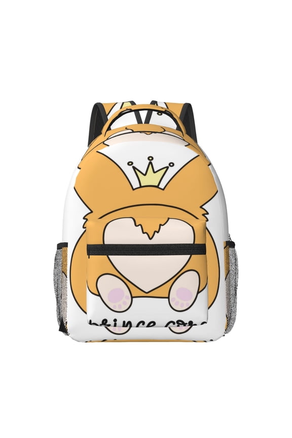 Prince Corgi Dog Travel Backpack: A spacious, stylish computer backpack ideal for men and women, perfect for college, school, or daily travels