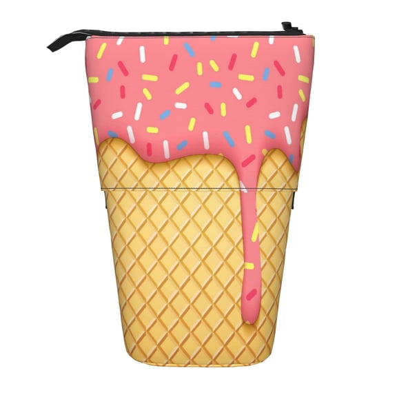 Xecao Print Telescopic Pencil Bag Pen Holder Pop Up Stationery Case Stand-up Retractable Transformer Bag Standing Organizer