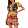 thumbnail image 1 of Xecao Psychedelic Band Hotdog Art for Women's Loose Nightgown Sleepwear Short Sleeves Shirt Casual Print Sleepdress, 1 of 6