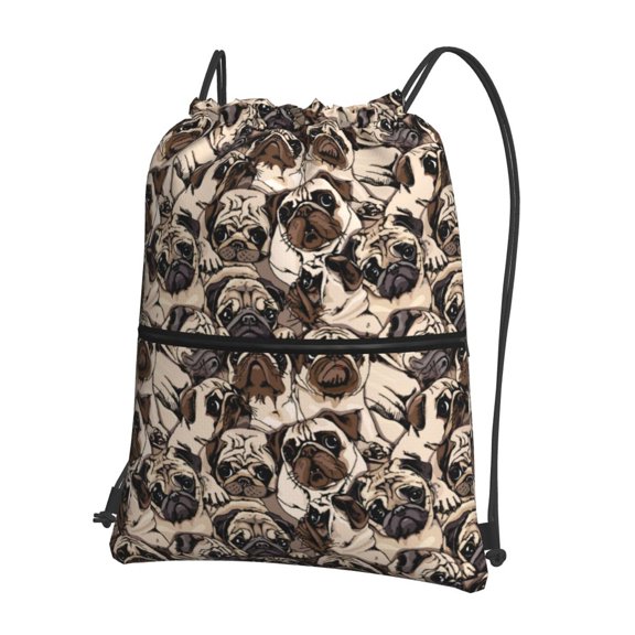 Xecao Pug for Drawstring Bags,Pull String Backpack Bags,String Bag Sackpack