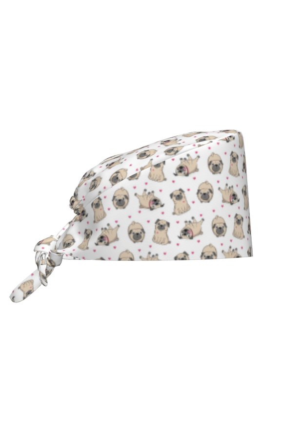 Pugs Print Men Women Adjustable Working Cap with Button Unisex Hats Sweatband